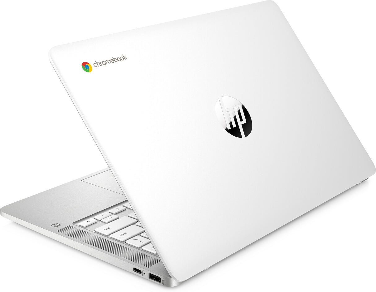 HP Chromebook 14a-na0011na Intel® Celeron® N4120 35.6 cm (14") HD 4 GB LPDDR4-SDRAM 64 GB eMMC Wi-Fi 5 (802.11ac) ChromeOS White