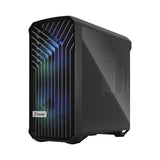 Fractal Design Torrent Compact (Light TG RGB) Caja para juegos con ventanas de vidrio tintado claro, E-ATX, 2 ventiladores RGB, concentrador de ventilador, tira RGB en cubierta de fuente de alimentación, rejilla frontal, USB-C