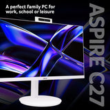 Acer Aspire C27-A All-in-One Desktop - Intel Core i5-13420H, 8GB, 1TB SSD, Integrated Graphics, 27" Full HD, Windows 11, White