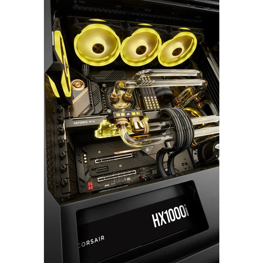Bloc d'alimentation Corsair 1000 W HX1000i V2, ventilateur dynamique fluide, entièrement modulaire, bruit ultra faible, 80+ Platinum, ATX 3.0, PCIe 5.0