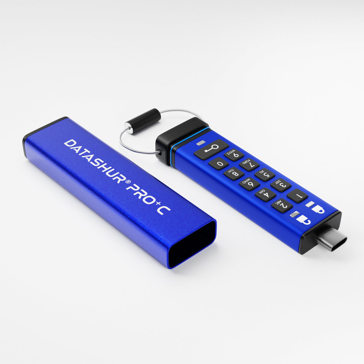 iStorage datAshur PRO+C 512GB | Secure USB Type-C Memory Stick | FIPS 140-3 Level 3 pending | PIN protected | Type C-A adapter included.