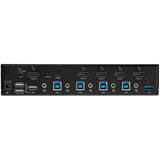 StarTech.com 4 Port HDMI KVM Switch - Single Monitor 4K 60Hz Ultra HD HDR - Desktop HDMI 2.0 KVM Switch with 2 Port USB 3.0 Hub (5Gbps) and 4x USB 2.0 HID, Audio - Hotkey Switching - TAA