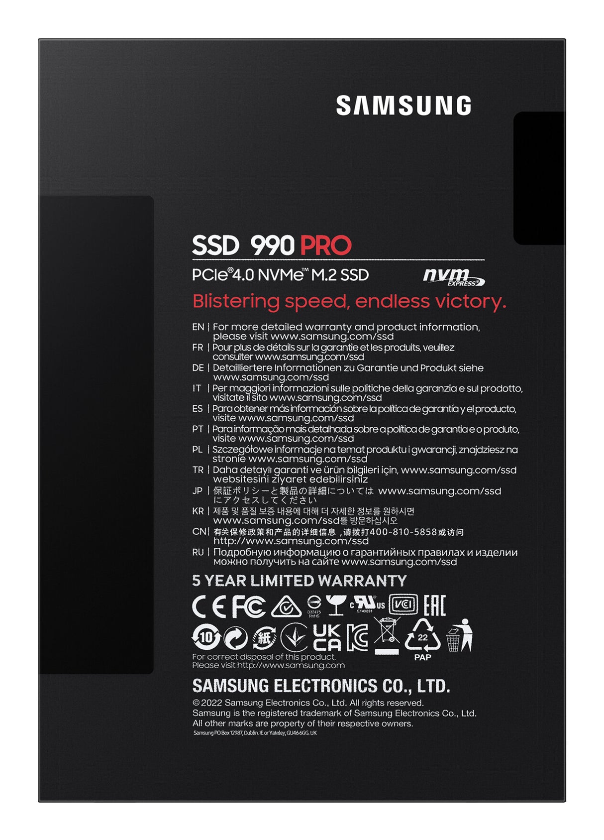 SSD Samsung 990 PRO 1TB PCIe 4.0 x4 NVME M.2