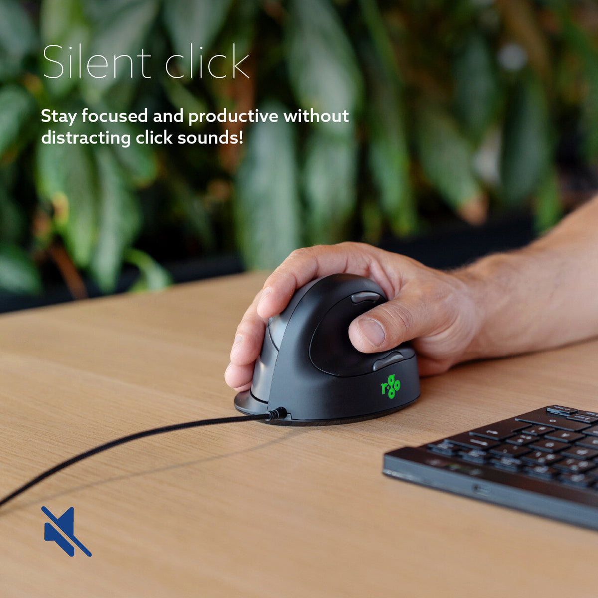R-Go Tools Ergonomic mouse R-Go HE Break with break software, large (hand size ≥ 185 mm), right-handed, Wired, black