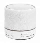 Manhattan LED Bluetooth Speaker, Multicoloured, 5 hour Playback time, Range 10m, microSD card reader (32GB), Aux 3.5mm connector, Output 3W, USB-A charging cable included, 1200mAH battery, Bluetooth v5, White, Three Year Warranty
