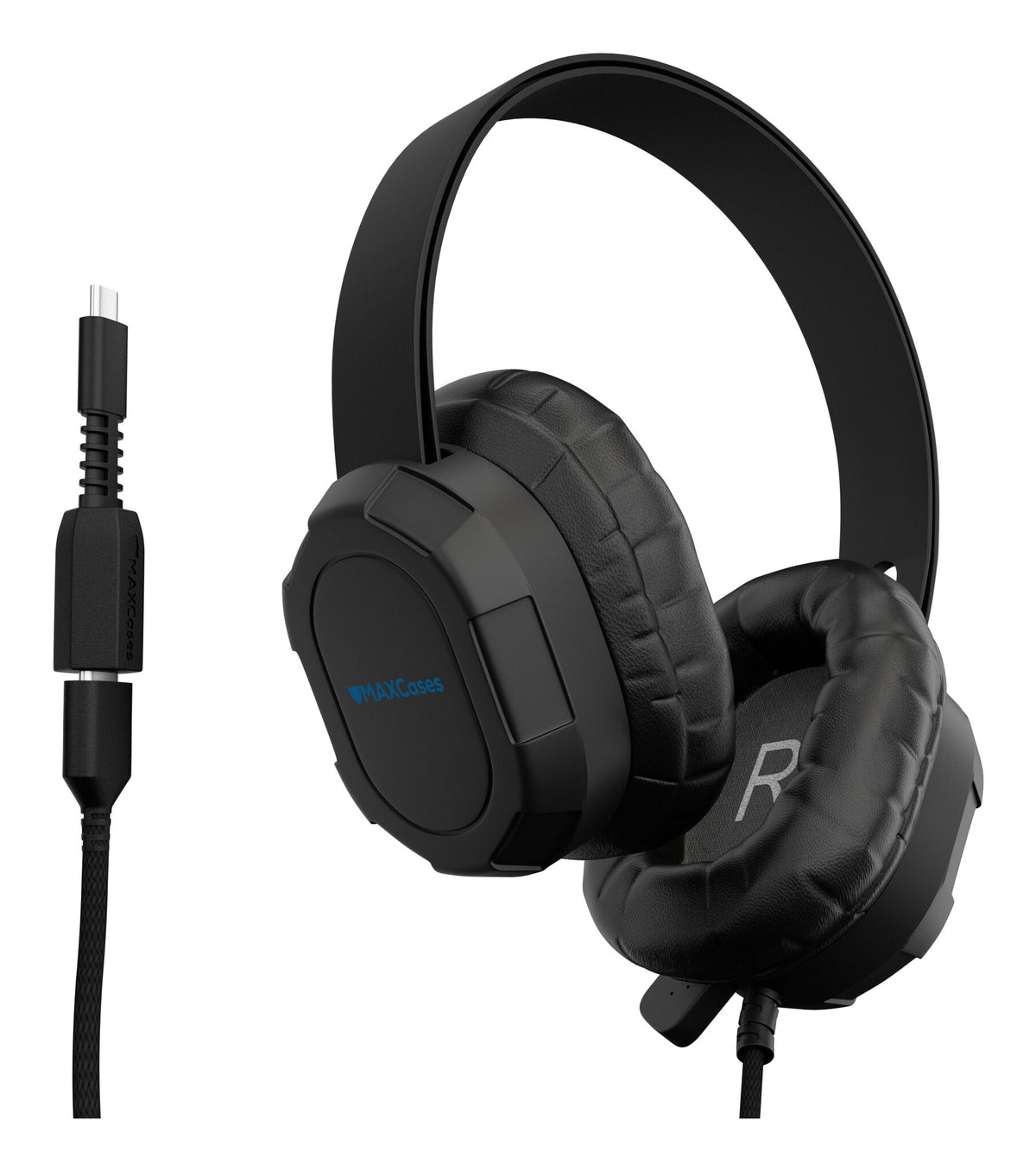 MAXCases MCHPXUSBC headphones/headset Wired & Wireless Head-band Calls/Music USB Type-C Black