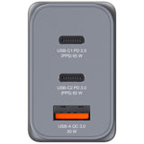 Verbatim GNC-65 GaN Charger 65W with 2 x USB-C PD 65W / 1 x USB-A QC 3.0 (EU/UK/US)