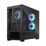 Fractal Design Pop Mini Air RGB (Black TG) Estuche para juegos con ventana de vidrio transparente, Micro ATX, frente de malla hexagonal, 3 ventiladores RGB y controlador ARGB