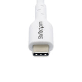 StarTech.com 3m (9.8ft) White USB-C Charging Cable, USB C Cable, USB 2.0 Type-C Laptop Charger Cord, 60W 3A Power Delivery, TPE Jacket, USB-C Data Transfer Cable, M/M