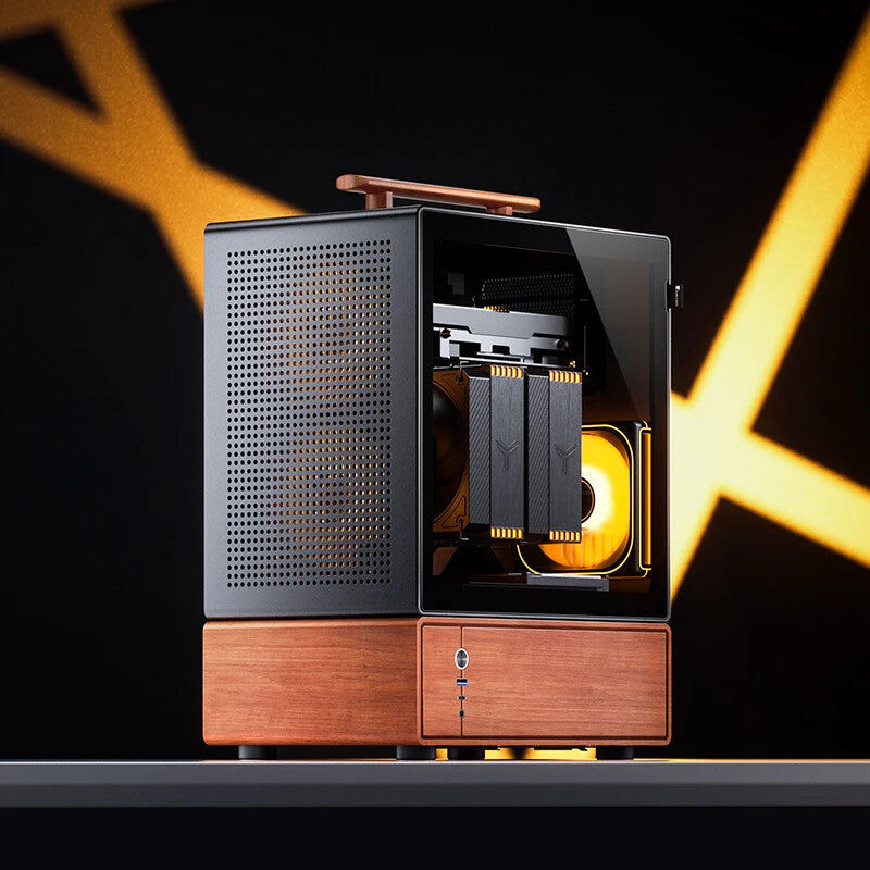 Jonsbo T7 Midi Tower Black, Wood