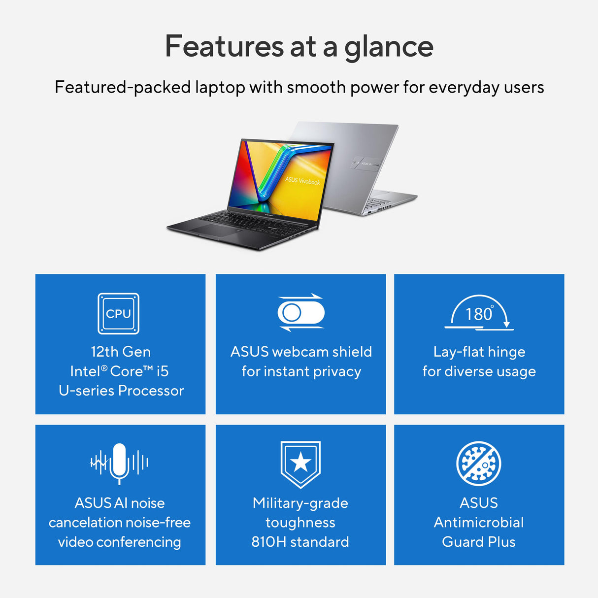 ASUS Vivobook 16 X1605ZA-MB004W Intel® Core™ i5 i5-1235U Laptop 40.6 cm (16") WUXGA 16 GB DDR4-SDRAM 512 GB SSD Wi-Fi 6 (802.11ax) Windows 11 Home Silver