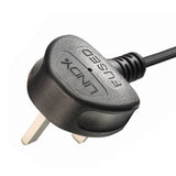 Lindy 2m UK 3 Pin Plug To IEC C7 Mains Power Cable, Black