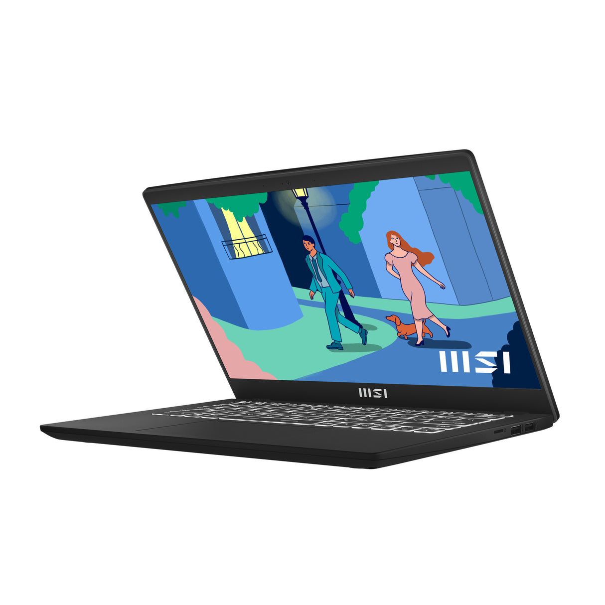 MSI Modern 14 C7M-407UK laptop AMD Ryzen™ 5 7430U 35.6 cm (14") Full HD 8 GB DDR4-SDRAM 512 GB SSD Wi-Fi 6E (802.11ax) Windows 11 Home UK English Black
