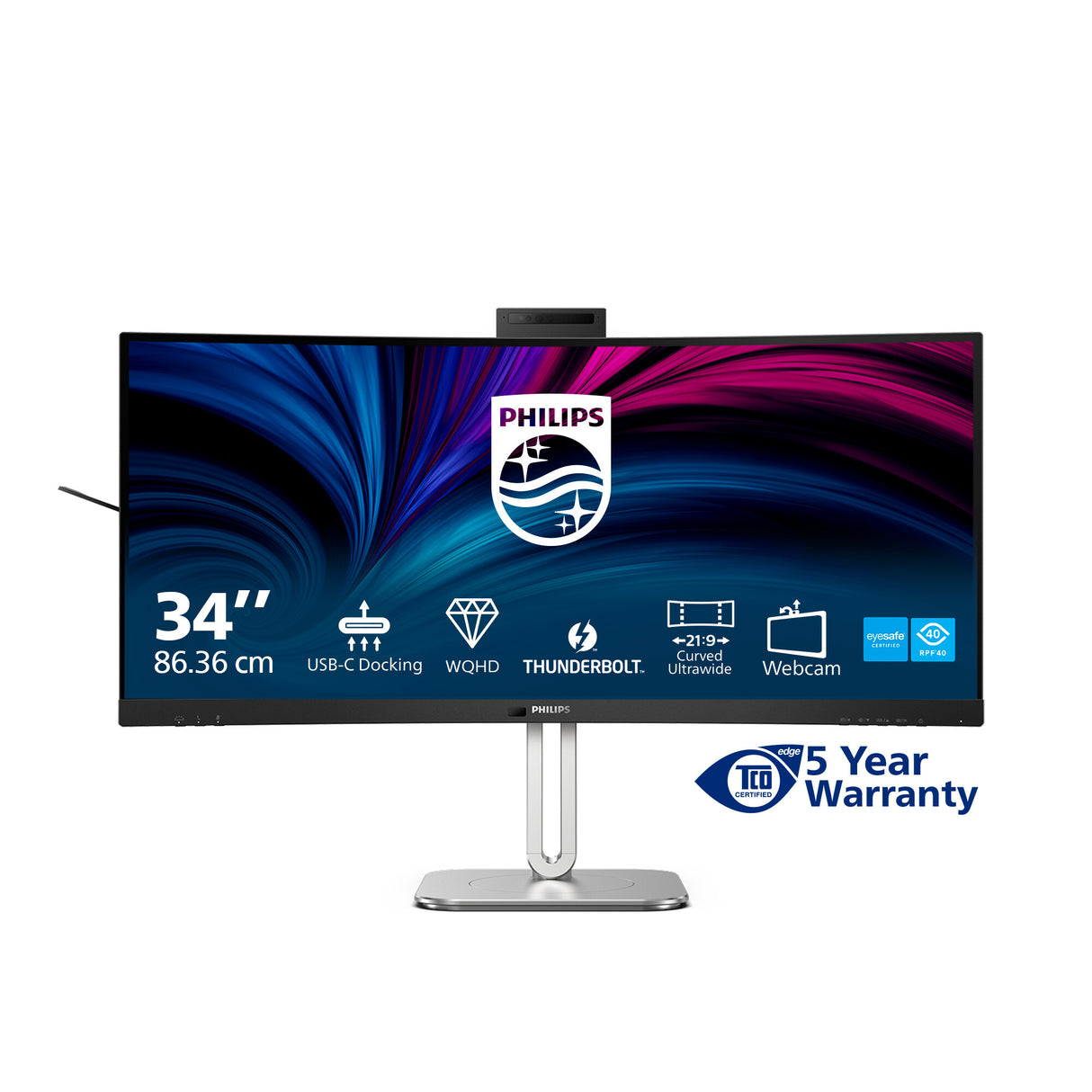 Philips 6000 series 34B2U6603CH/00 computer monitor 86.4 cm (34") 3440 x 1440 pixels Wide Quad HD LCD Grey