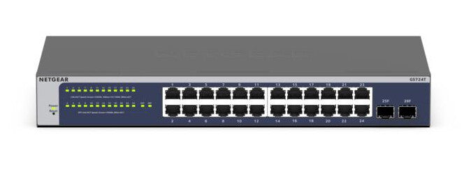 NETGEAR GS724Tv6 Managed L2+/L3 Gigabit Ethernet (10/100/1000) 1U Blue, Grey
