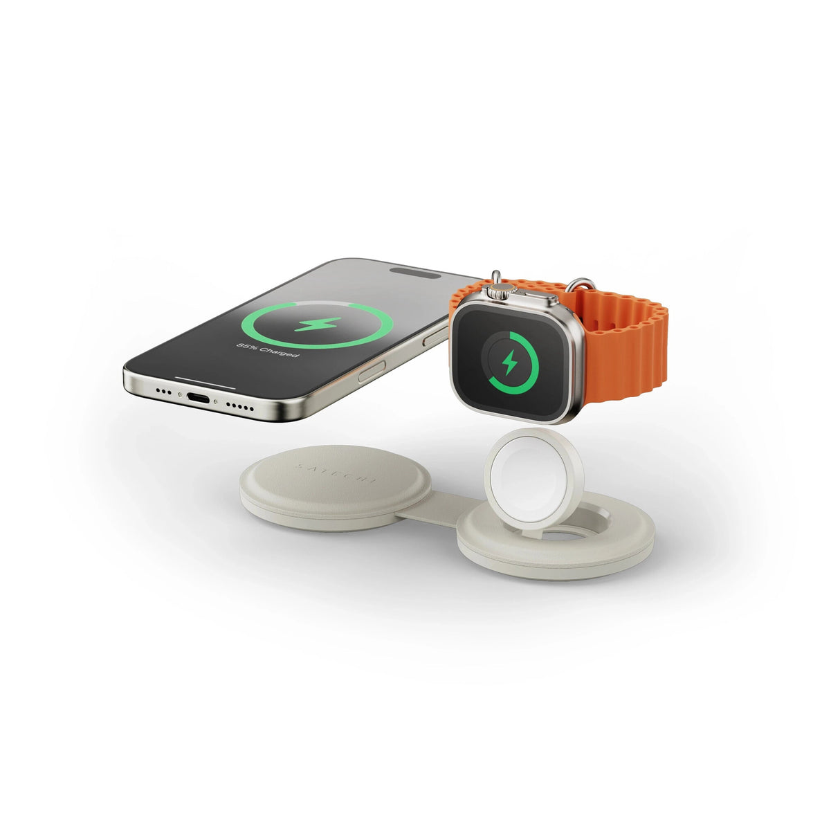 Satechi OntheGo 2-in-1 Headset, Smartphone, Smartwatch White USB Wireless charging Fast charging Indoor