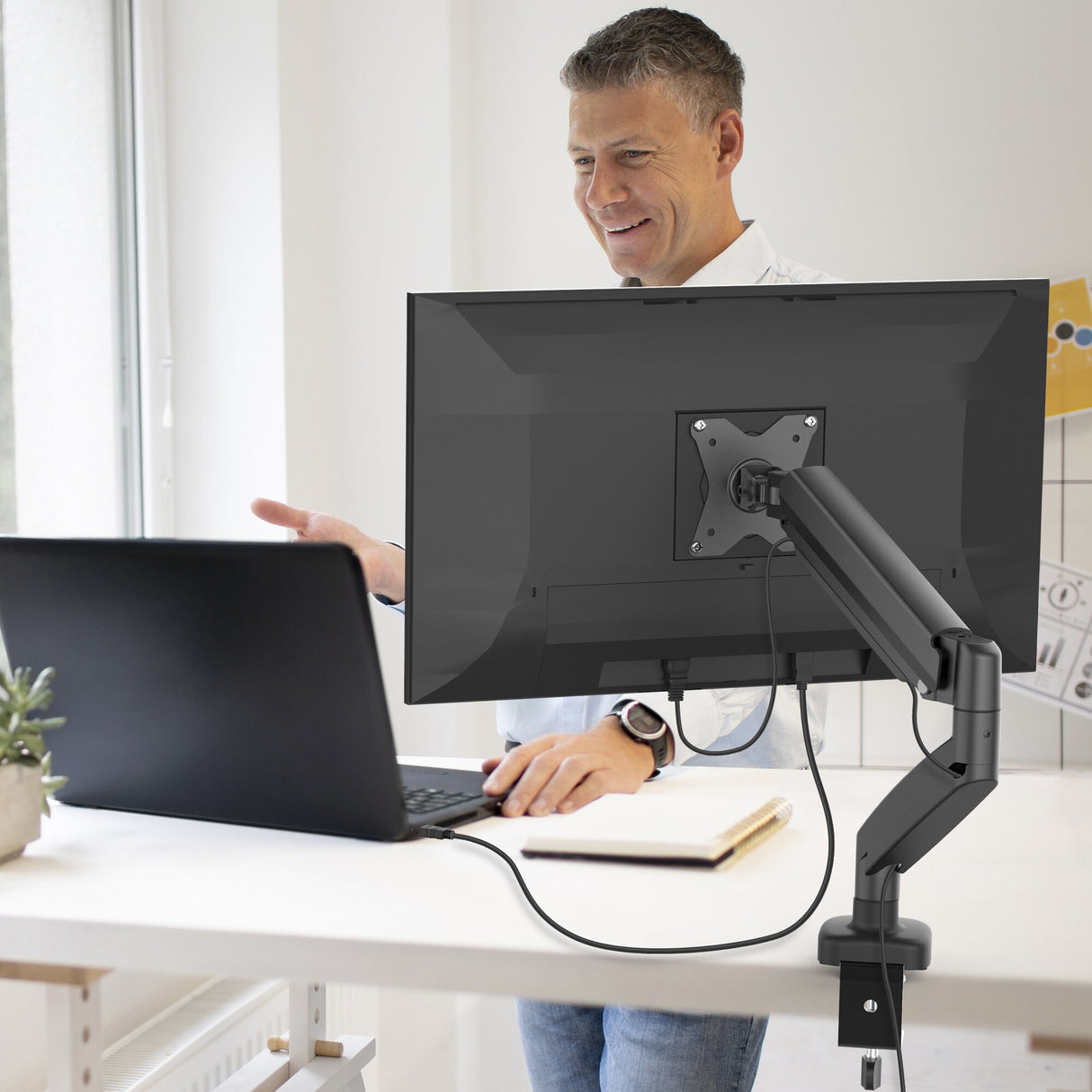 j5create JTSA101 Ergonomic Monitor Mount, Black