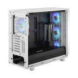 Fractal Design Meshify 2 RGB (White TG) Estuche para juegos con ventana de vidrio transparente claro, E-ATX, frente de malla angular, 4 ventiladores RGB, concentrador de ventilador, filtro frontal desmontable, USB-C