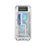 Fractal Design Torrent (White RGB TG) Estuche para juegos con ventana de vidrio transparente, E-ATX, 5 ventiladores ARGB, concentrador de ventilador, tira RGB en cubierta de fuente de alimentación, rejilla frontal, USB-C