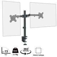 piXL DOUBLE ARM monitor mount / stand 68.6 cm (27") Desk Black