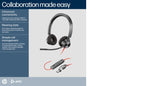 POLY Blackwire 3320 Stereo Microsoft Teams Certified USB-C Headset +USB-C/A Adapter