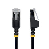 StarTech.com 30cm Black Ultra Slim Cat6A Ethernet Cable, Snagless, FTP, Pure Bare Copper Wire, 34AWG Slim RJ45 Network Patch Cord, Individually Tested