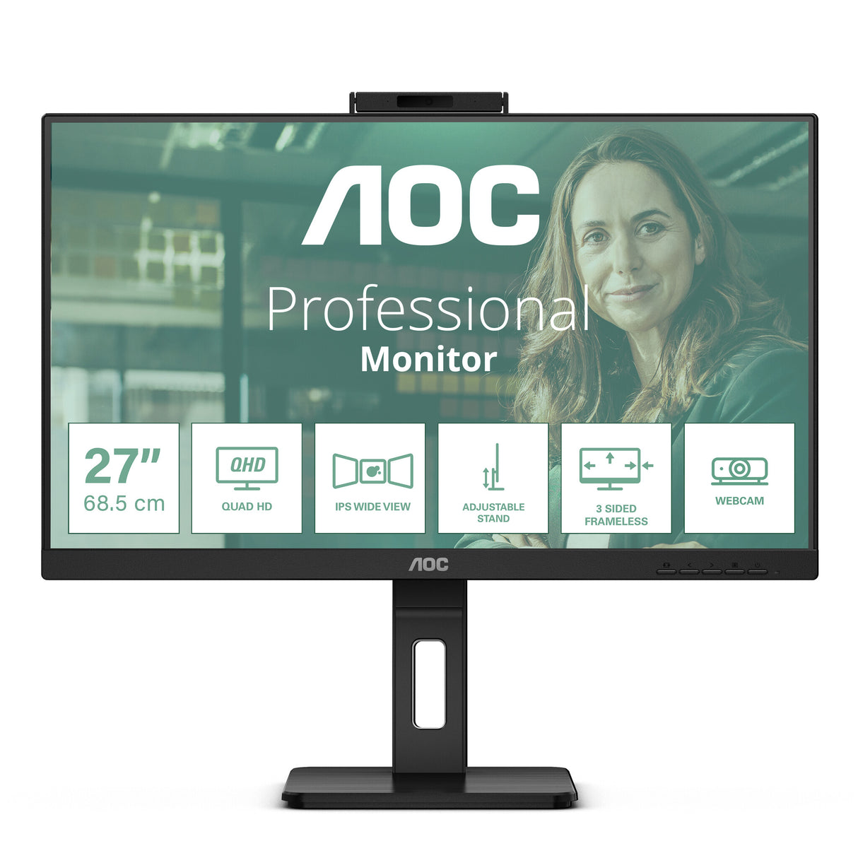 AOC Q27P3QW computer monitor 68.6 cm (27") 2560 x 1440 pixels Quad HD Black