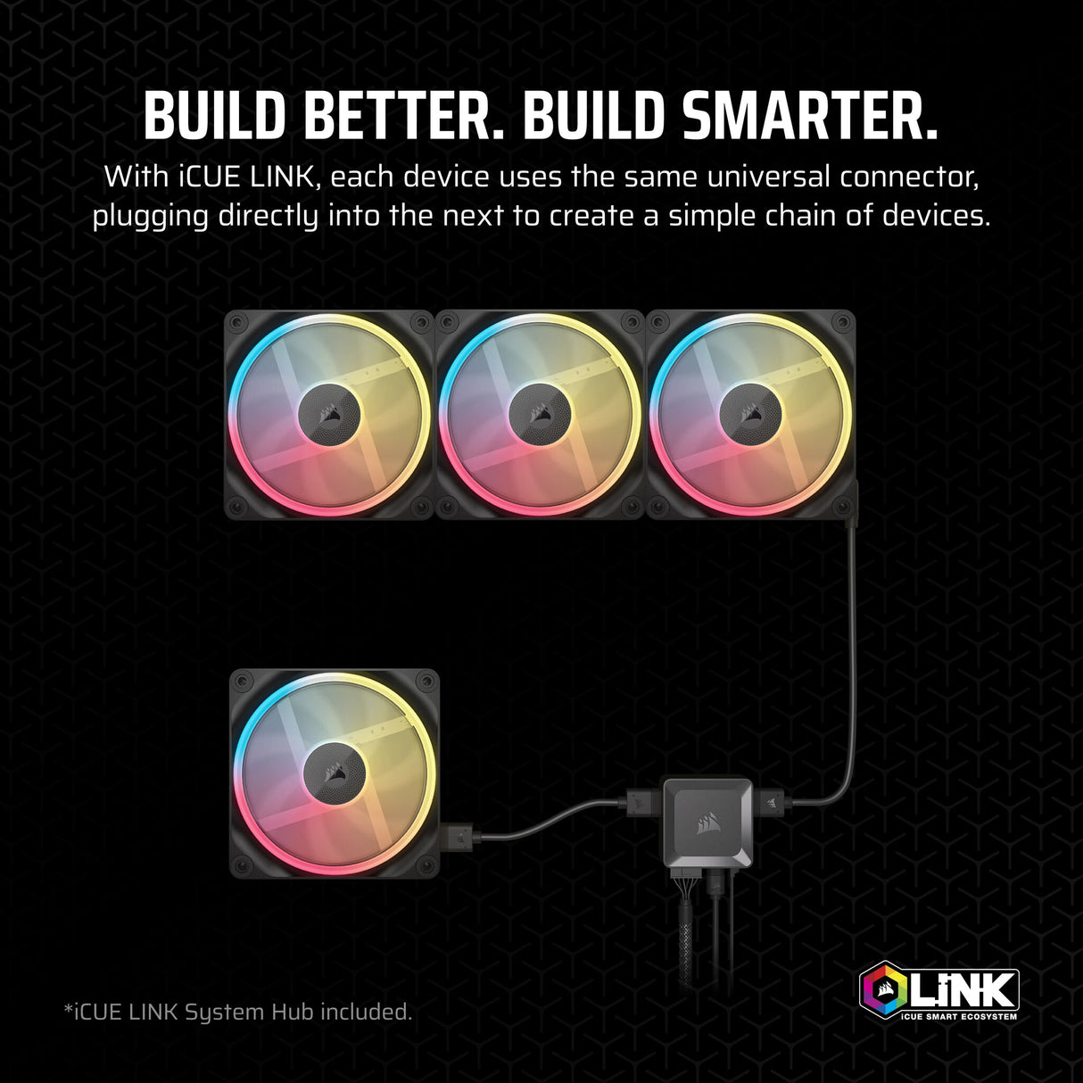Corsair iCUE LINK LX120-R RGB Computer case Fan 12 cm Black 3 pc(s)