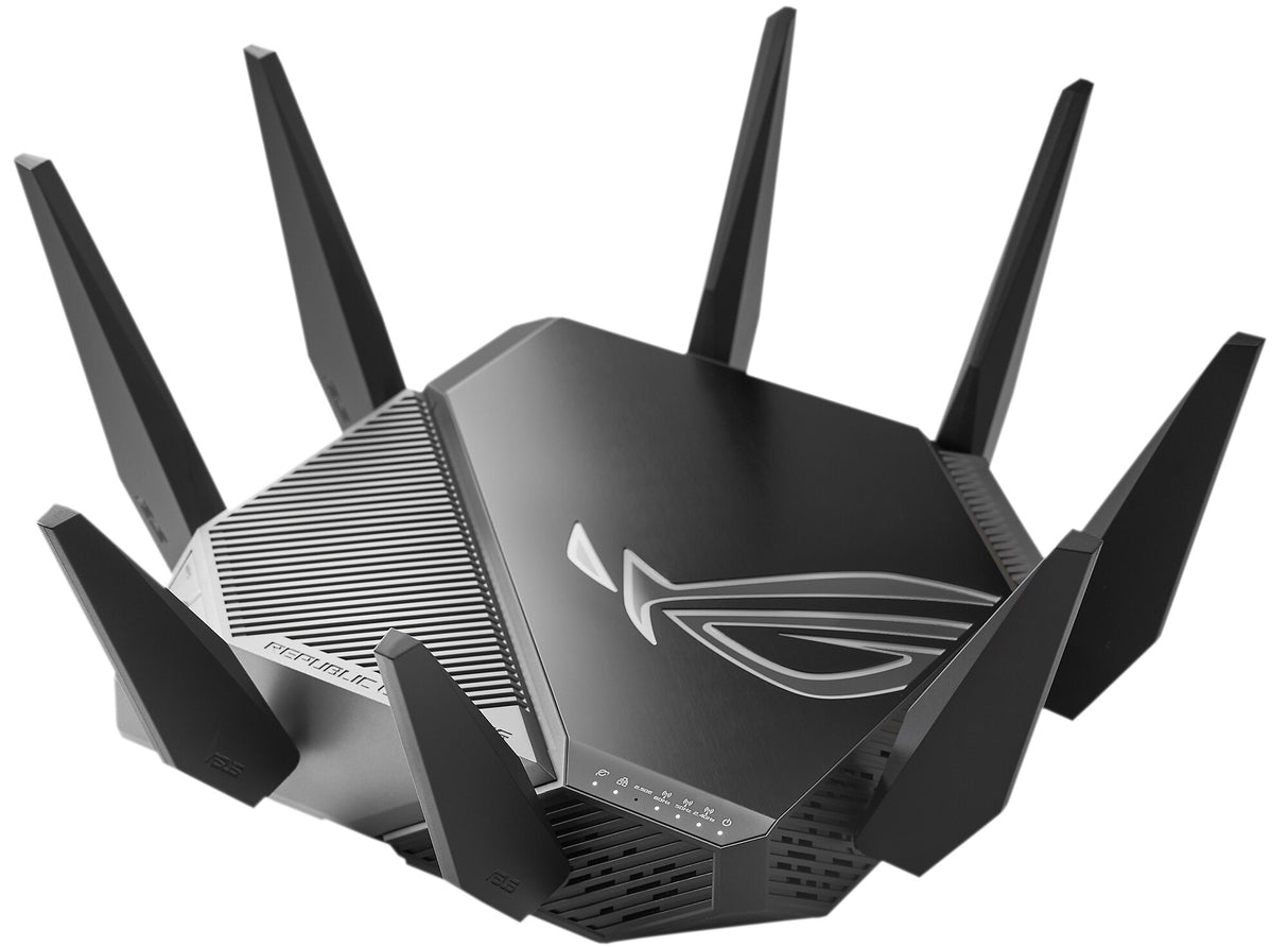 Asus (GT-AXE11000) ROG Rapture AXE11000 Wi-Fi 6E Routeur Wi-Fi 6 tri-bande de jeu, bande 6 GHz, port WAN/LAN 2,5 G, RVB, AiMesh, accélération de jeu