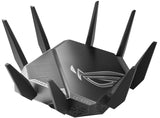 Asus (GT-AXE11000) ROG Rapture AXE11000 Wi-Fi 6E Enrutador Wi-Fi 6 para juegos de tres bandas, banda de 6 GHz, puerto WAN/LAN 2.5G, RGB, AiMesh, aceleración de juegos