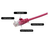connektgear 0.5m RJ45 CAT6 UTP Stranded Flush Moulded LS0H Network Cable - 24AWG - Pink