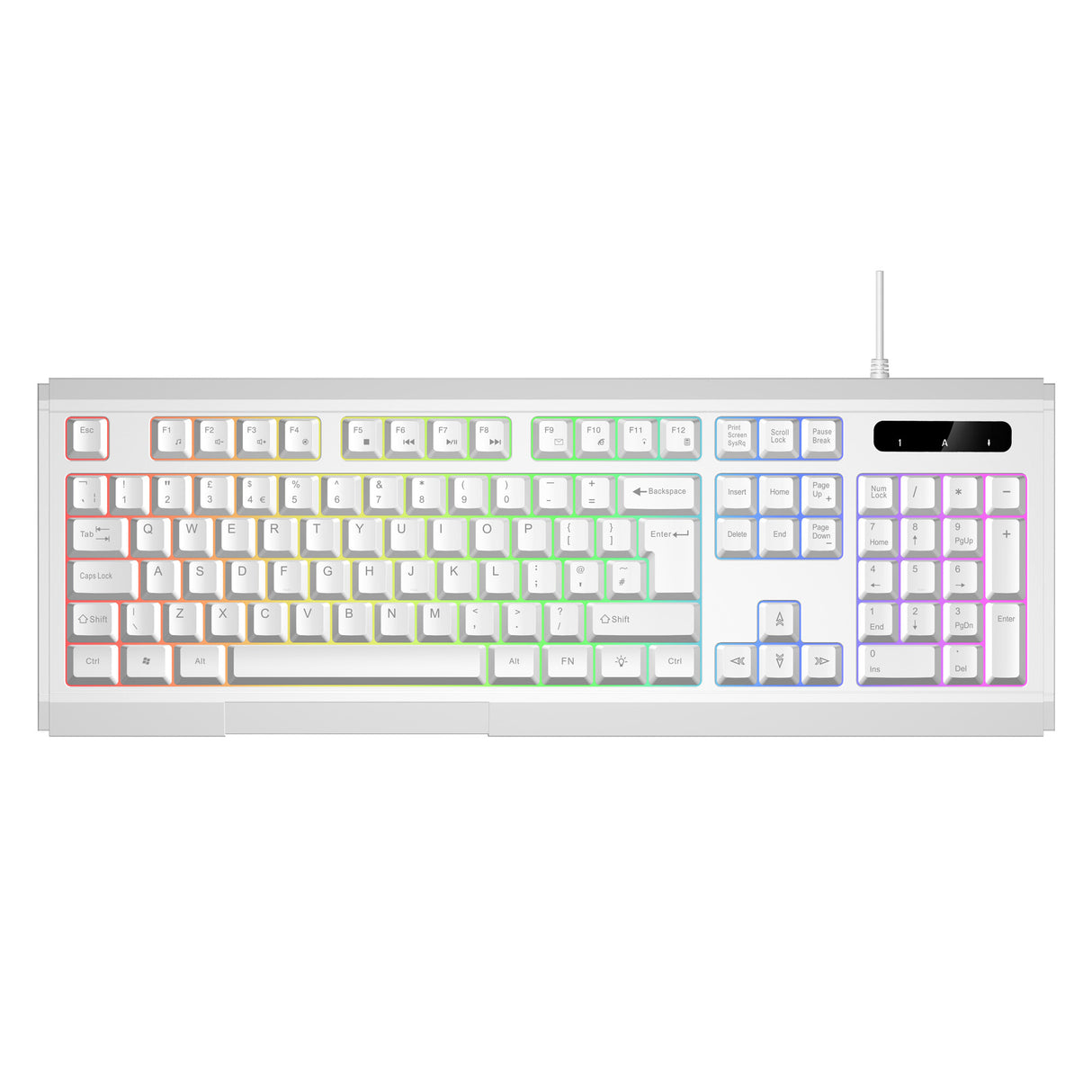 VIDA GAMER WHT 4IN1 USB KB MS HS KIT keyboard Mouse included Gaming QWERTY UK English White