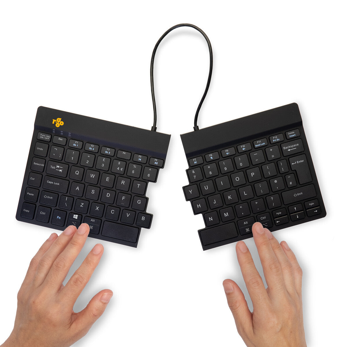 R-Go Tools Ergonomic keyboard R-Go Split Break with break software, ergonomic split keyboard, QWERTY (UK), Bluetooth, black
