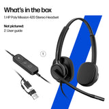 HP Poly Mission 415 Monaural USB Wired Headset Classic (Bulk)