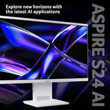 Acer Aspire S24-B All-in-One Desktop - Intel Ultra 5 226V, 16GB, 512GB SSD, Integrated Intel ARC Graphics, 23.8" QHD, Windows 11, White
