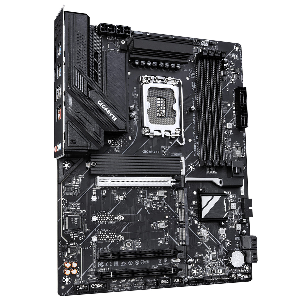 GIGABYTE Z890 D PLUS Motherboard - Supports Intel Core Ultra (Series 2) CPUs, 12+1+2 phases VRM, up to 9466MHz DDR5 (OC), 1xPCIe 5.0 M.2 + 3xPCIe 4.0 M.2, 2.5GbE LAN, USB 3.2 Gen 2