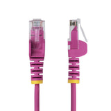 StarTech.com 3m Pink Slim CAT6 Ethernet Cable, Snagless, 100W PoE, UTP, LSZH, 28AWG Pure Bare Copper Wire, Slim RJ45 Network Patch Cord w/Strain Reliefs, Fluke Tested