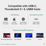 Plugable Technologies 12-in-1 USB C Triple Monitor Docking Station, Triple 4K Displays with 3x HDMI or 3x DisplayPort, Compatible with Mac, Windows, Thunderbolt, USB4, USB-C (60W PD, 6x USB Ports, Ethernet)