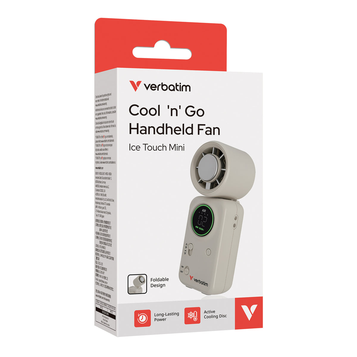 Verbatim Cool 'n' Go Ice Touch Mini Handheld Fan