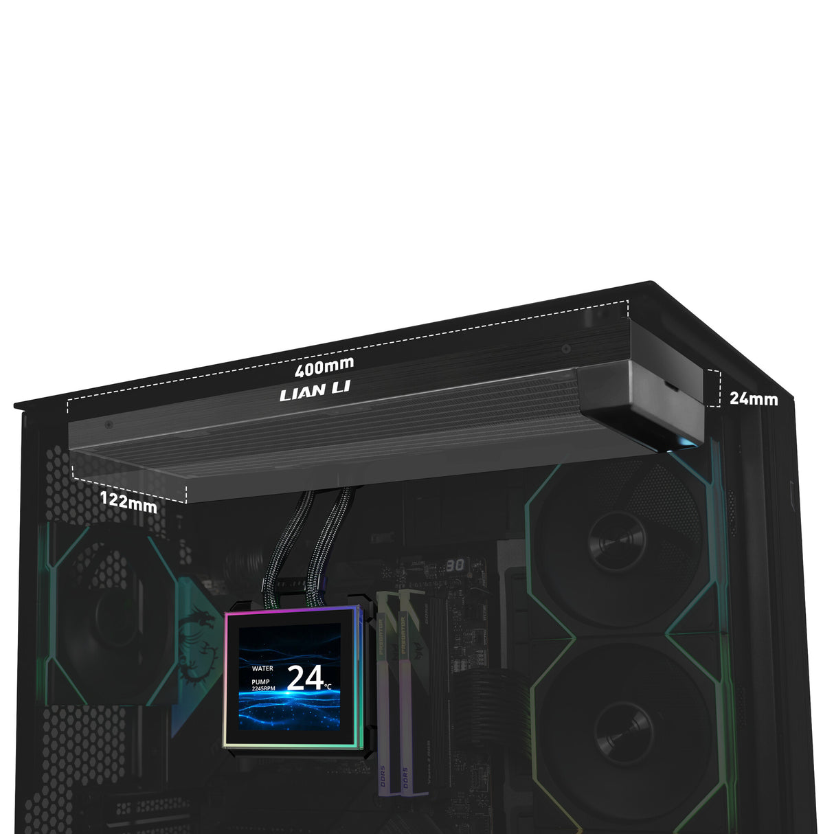 Lian Li HydroShift II LCD-S 360 Fanless Processor Liquid cooling kit Black 1 pc(s)