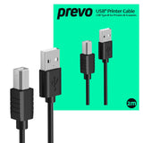 PREVO USBA-USBB-2M USB cable USB 2.0 0.48 Gbit/s Black