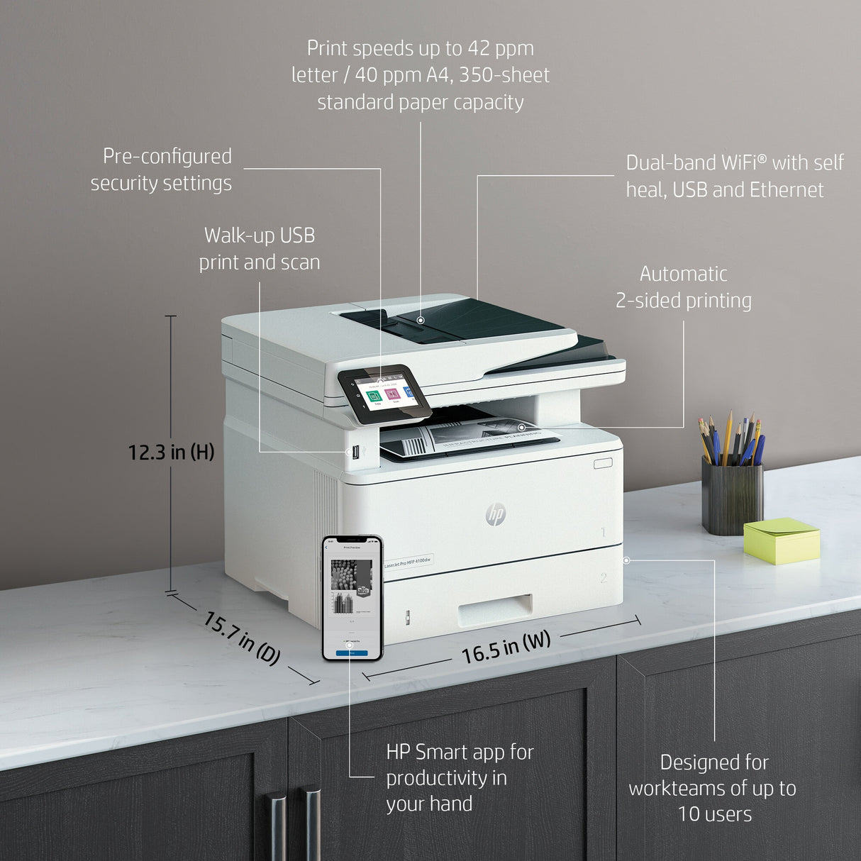 HP LaserJet Pro 4002dn Printer