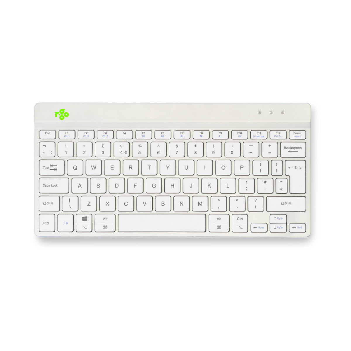 R-Go Tools Ergonomic keyboard R-Go Compact Break, compact keyboard with break software, QWERTY (UK), Bluetooth, white