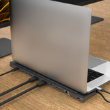 j5create JCD542-N USB-C® Dual HDMI™ Docking Station, includes 2x HDMI ports and 4x USB ports, Grey & Black