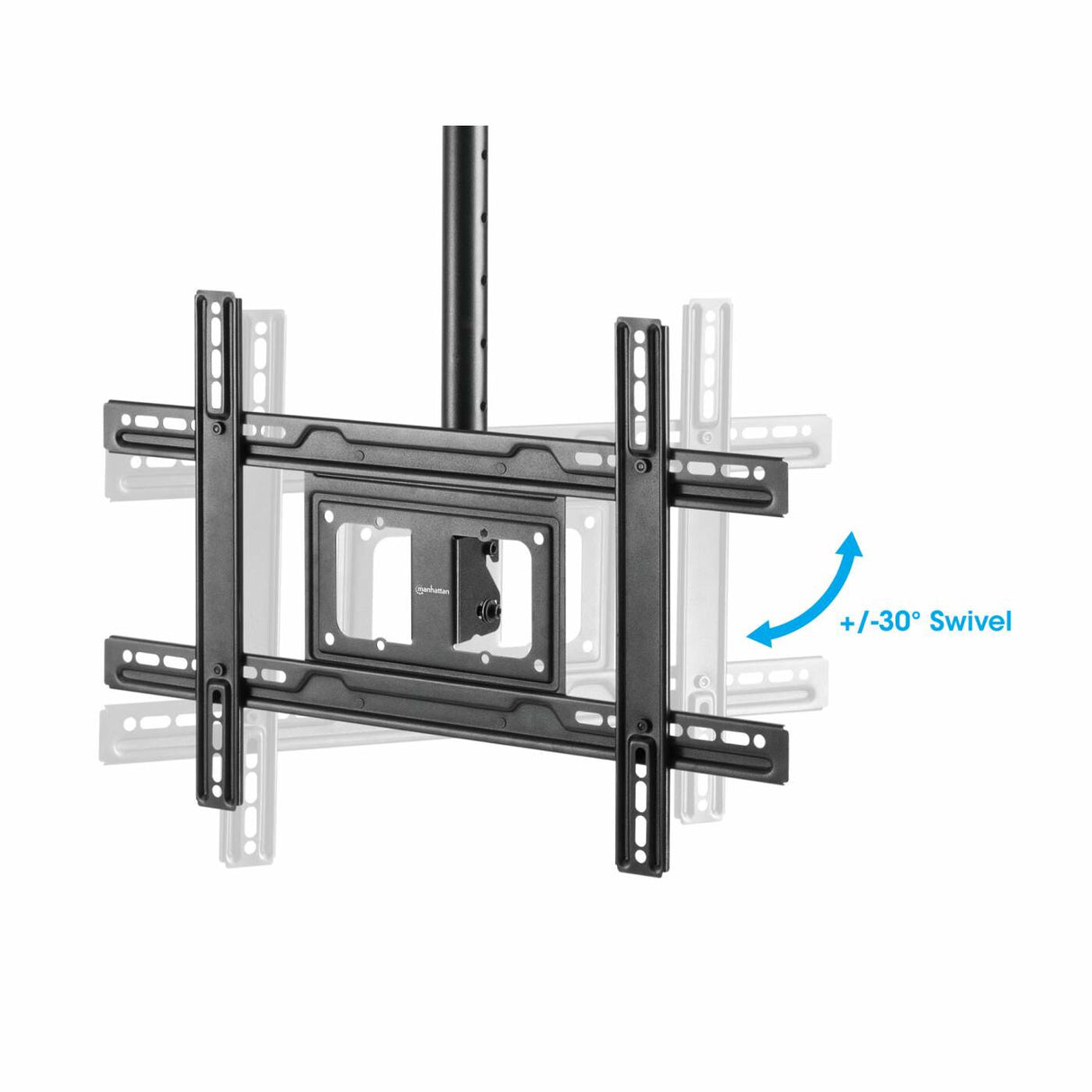 Manhattan Ceiling Mount for TV & Monitors, For screens: 37" to 65", Adjustable height: 70-157 cm, VESA compatability: all between 200x200 to 600x400mm - check the dimensions of the four mounting holes on back of screen to ensure it fits, Max 50kg, LFD, Br