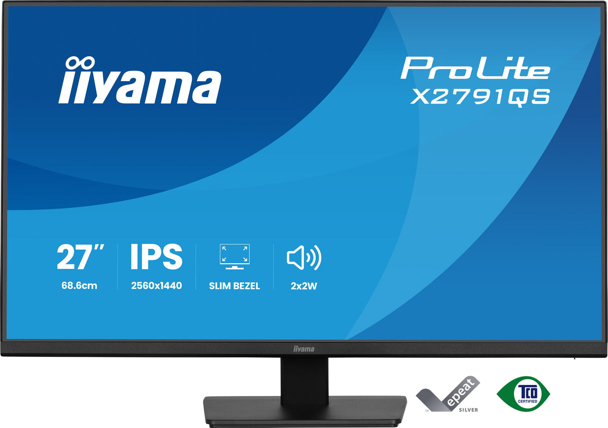 iiyama ProLite X2791QS-B1 computer monitor 68.6 cm (27") 2560 x 1440 pixels Quad HD LED Black