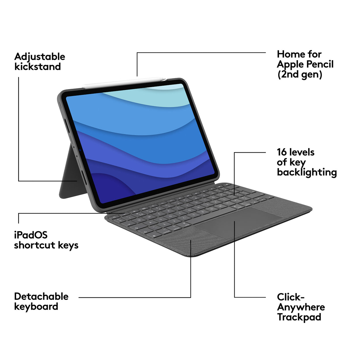 Logitech Combo Touch for iPad Pro 11-inch (1st, 2nd, 3rd and 4th gen)