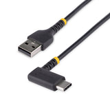 StarTech.com 3ft (1m) USB-A to USB-C Fast Charging Cable, Rugged, Right-Angled, Charge & Sync, 3A, USB 2.0, TPE Jacket and Aramid Fiber - USB Charging Cord