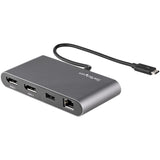 StarTech.com Thunderbolt 3 Mini Dock - Portable Dual Monitor Docking Station with DP 4K 60Hz, 1x USB-A Hub (USB 3.0/5 Gbps), GbE - 11in/28cm Cable - TB3 Multiport Adapter - Mac/Windows