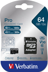 Verbatim Pro 64 GB MicroSDXC UHS Class 10